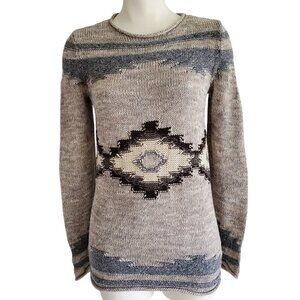 Lauren Ralph Lauren VTG Tribal Sweater Cotton Blend Sweater Navajo Aztec Indian